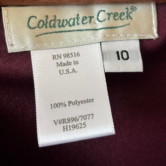 Coldwater Creek Plum Floral Chiffon Maxi Dress Cowl Neck Flutter Sleeve 10 - Picture 8 of 8